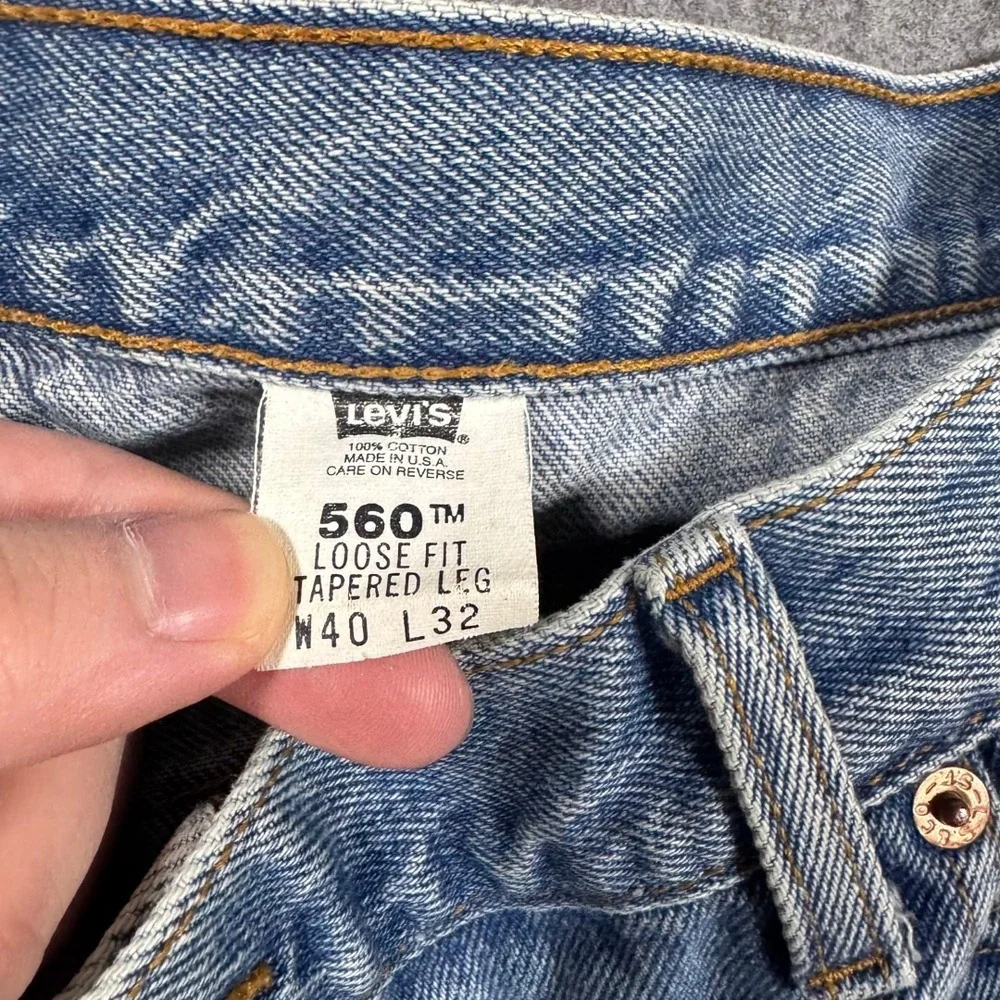 Vintage Levis 560‎ Mens 36x30 Loose Fit Tapered Leg Blue Jeans Made in USA 90s
